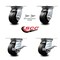 Service Caster 4 Inch Rubber on Steel Swivel Caster Swivel Locks 2 Brakes, 2PK SCC-35S420-RSB-BSL-2-SLB-2 - alternate 3